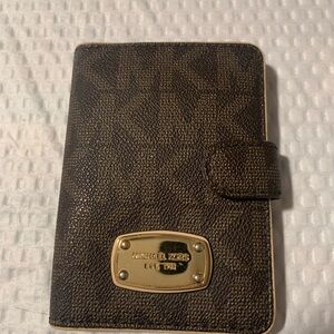 Michael Kors Dark Brown Card Holder with Gold Plate
